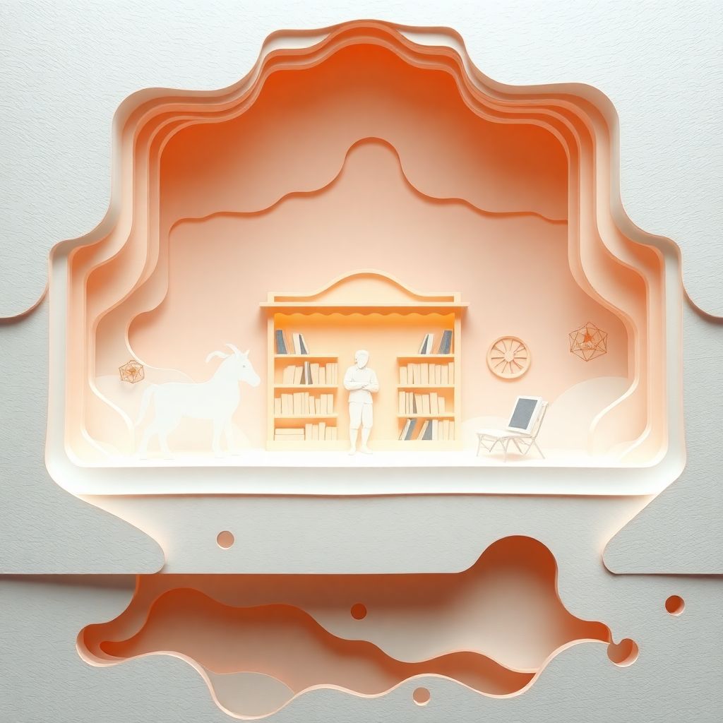 Create a highly detailed, layered pap...