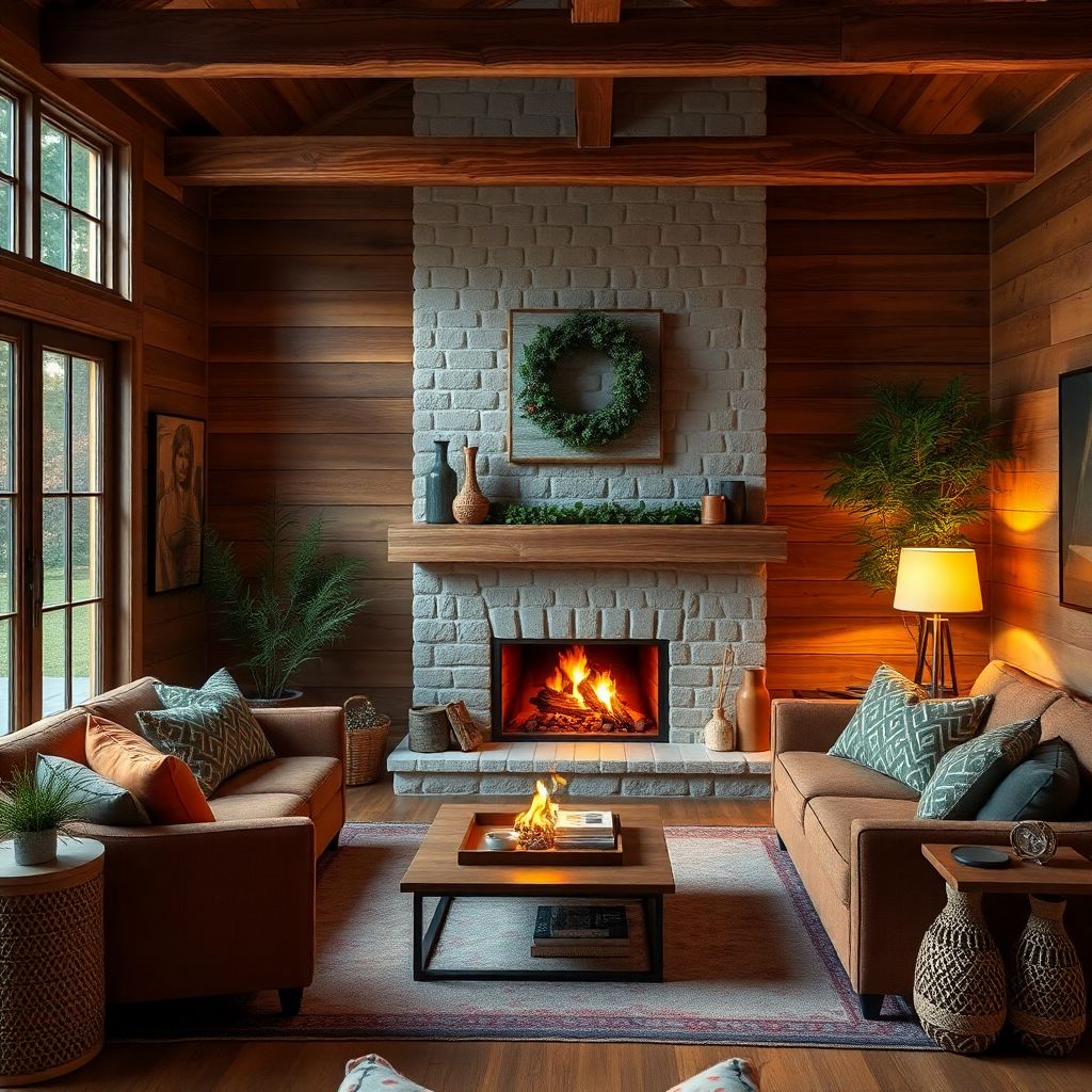 Craft an image of cozy living room wi...